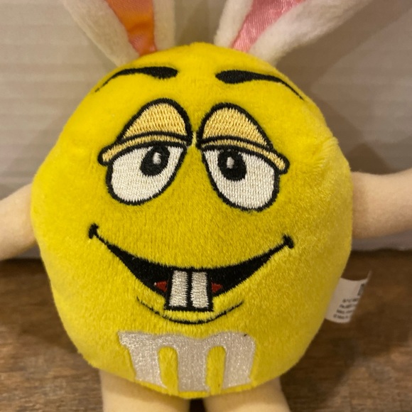 Yellow M&M  Easter Bunny Plush 2007 10.5” Mars Inc - Picture 2 of 8
